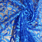 Royal Blue Premium Mesh Net Material Floral Diamante Embroidery Dress Craft Fabric 58" By The Meter