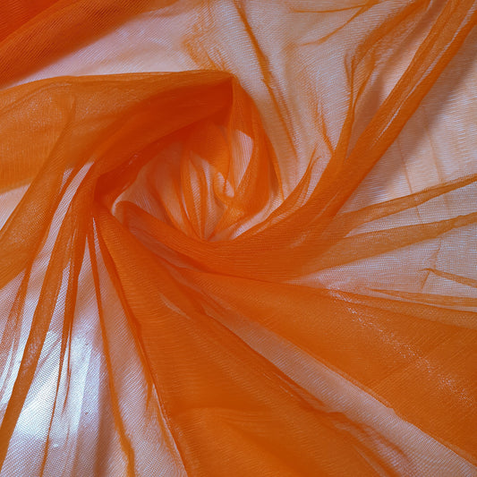 Orange Premium Soft Plain Sheer Tulle Net Fabric Tutu Fairy Veil Bridal 58" By The Meter