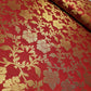 Red Banarasi Brocade Fabric with Gold Zari Floral Design | Premium Indian Jacquard Material By Meter 44"