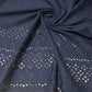 Navy 100% Cotton Voile Floral Embroidery Fabric Broderie Anglaise Dress Craft Material 44" By the Meter