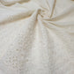 Ivory 100% Cotton Voile Floral Embroidery Fabric Broderie Anglaise Dress Craft Material 44" By the Meter