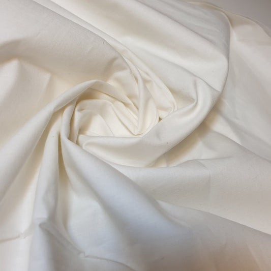 White Plain 100% Cotton Fabric for Craft Dressmaking Lining Quilting Material By The Meter