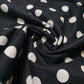 Black Large Polka 100% Cotton Flannel Winceyette Brush Fabric Dress Craft Quilting Material 44" By The Roll (10 Meters)