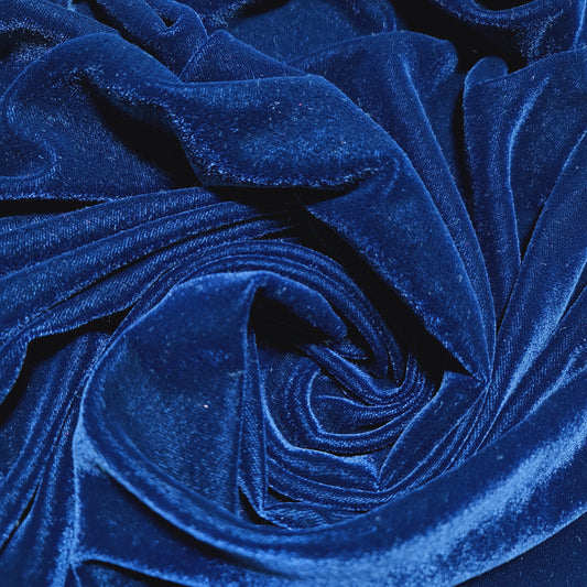 Navy Blue Luxury Micro 9000 Three Crown Triple Velvet Material Dress Craft 44” Fabric By The Meter
