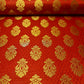 Ornamentaler Paisley Gold Metallic Druck Indischer Banarasi Brokat Stoff Meterware