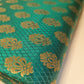 Jade Banarasi Brocade Fabric with Gold Zari Paisley Floral Design | Premium Indian Jacquard Material By Meter 44"