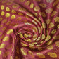 Burgundy Banarasi Brocade Fabric with Gold Zari Paisley Floral Design | Premium Indian Jacquard Material By Meter 44"
