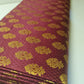 Burgundy Banarasi Brocade Fabric with Gold Zari Paisley Floral Design | Premium Indian Jacquard Material By Meter 44"