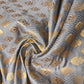 Grey Banarasi Brocade Fabric with Gold Zari Paisley Floral Design | Premium Indian Jacquard Material By Meter 44"