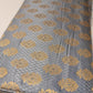 Grey Banarasi Brocade Fabric with Gold Zari Paisley Floral Design | Premium Indian Jacquard Material By Meter 44"