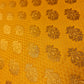 Mustard Banarasi Brocade Fabric with Gold Zari Paisley Floral Design | Premium Indian Jacquard Material By Meter 44"