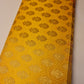 Mustard Banarasi Brocade Fabric with Gold Zari Paisley Floral Design | Premium Indian Jacquard Material By Meter 44"