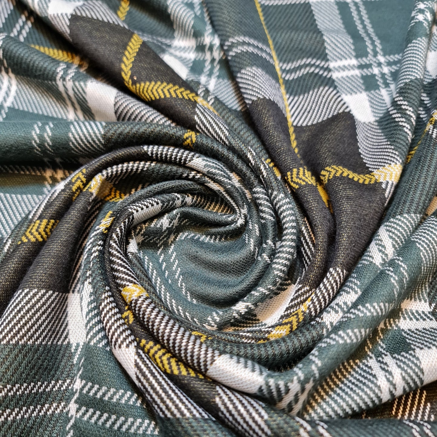 Black Tartan Jersey Material with Holes Dress Craft Costume Dress Material 58" By Meter