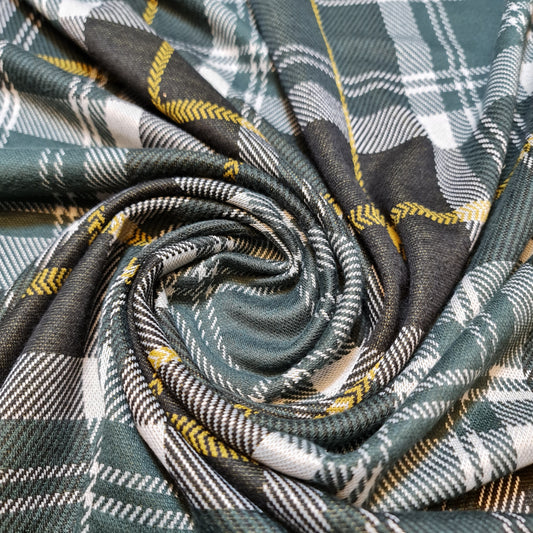 Black Tartan Jersey Material with Holes Dress Craft Costume Dress Material 58" By Meter