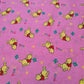 PINK WINNIE THE POOH BEAR POLY COTTON FABRIC CRAFT DRESS QUILTING MATERIAL 44" BY METER