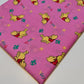 PINK WINNIE THE POOH BEAR POLY COTTON FABRIC CRAFT DRESS QUILTING MATERIAL 44" BY METER