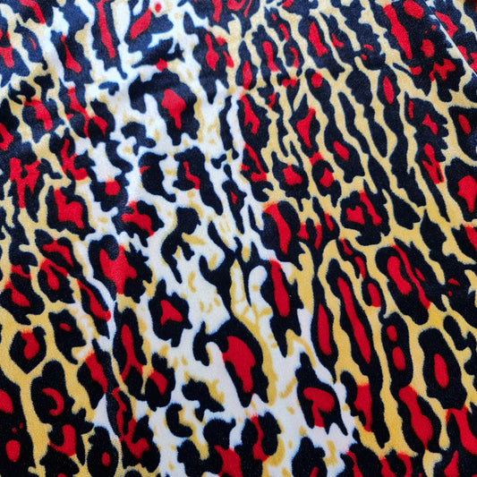 Leopard Animal Print Velour Velvet Fabric 58" Wide – By the Meter, Dress, Upholstery & Craft Material