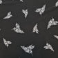 Black & White Crepe Floral Hummingbird Fabric Costume Craft  Dress Material 58" By The Meter