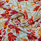 Ivory Crepe Floral Bloom Fabric Costume Craft  Dress Material 58" By The Meter