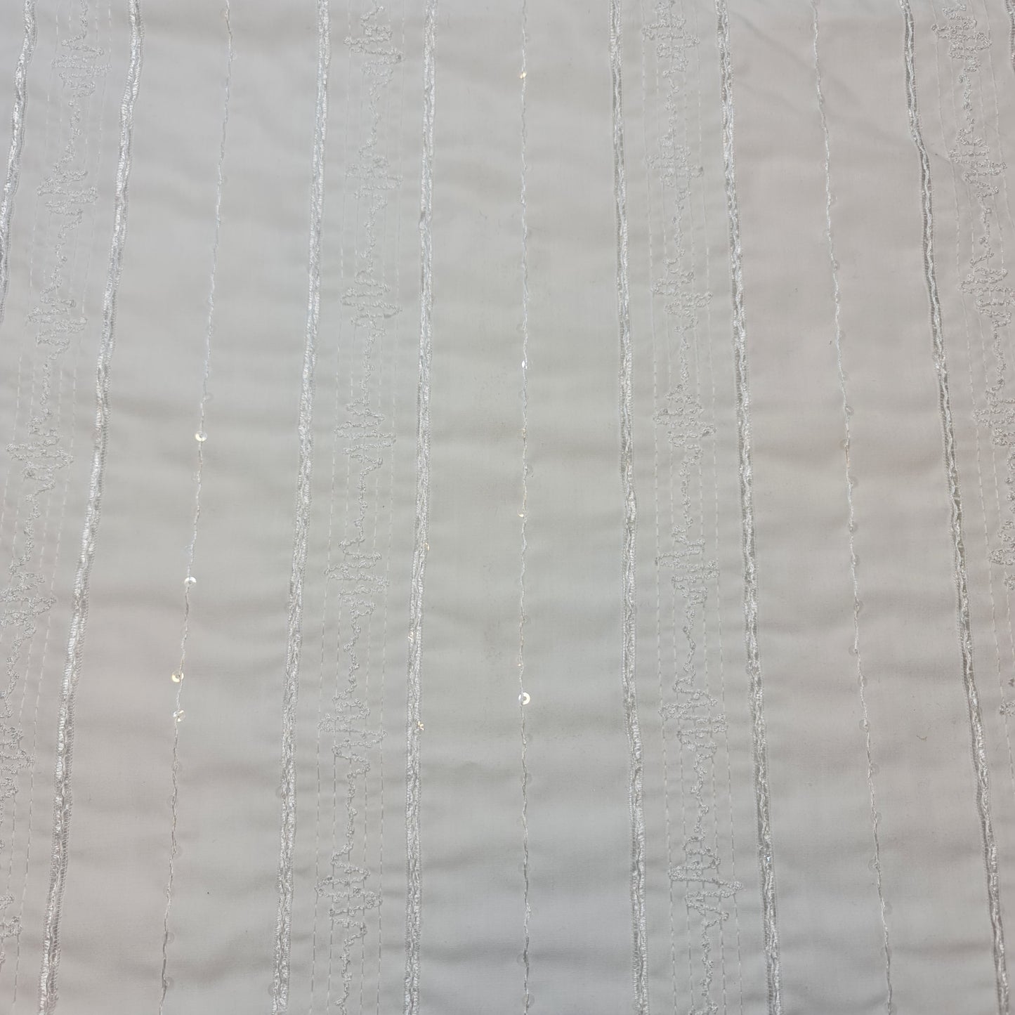 White Polycotton Embroidery Fabric Dress Craft Costume Material 58" By The Meter