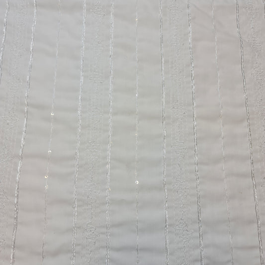 White Polycotton Embroidery Fabric Dress Craft Costume Material 58" By The Meter