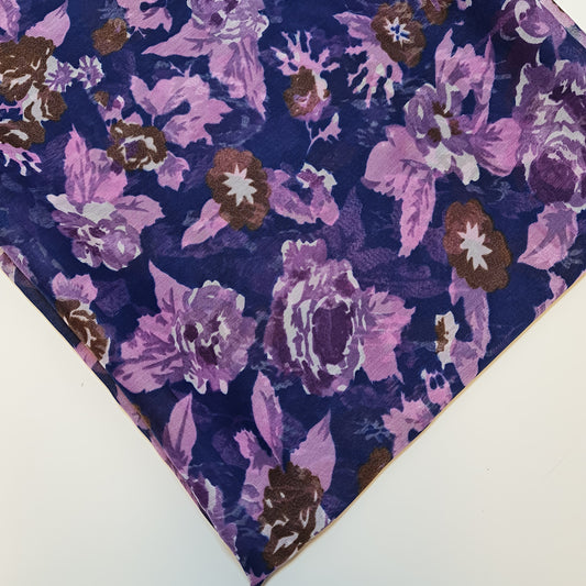 Lila Chiffon mit Blumenmuster, durchsichtiges Material, für Kleider, Bastel- und Dekorationsstoffe, 111,8 cm, Meterware