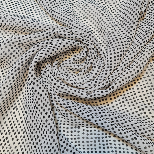 Chiffonstoff mit weißen Punkten, durchsichtig, für Kleider, Bastelarbeiten, Dekoration, 111,8 cm, Meterware
