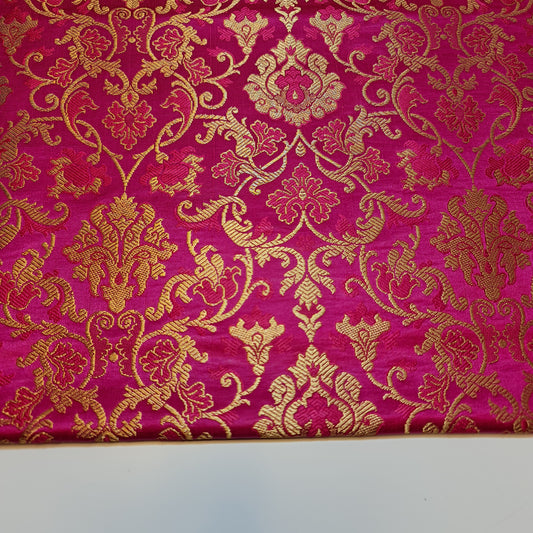 Ornamentaler Paisley Gold Metallic Druck Indischer Banarasi Brokat Stoff Meterware