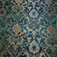 Bottle Green Banarasi Brocade Fabric with Gold Zari Floral Design | Premium Indian Jacquard Material By Meter 44"