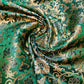 Bottle Green Banarasi Brocade Fabric with Gold Zari Floral Design | Premium Indian Jacquard Material By Meter 44"
