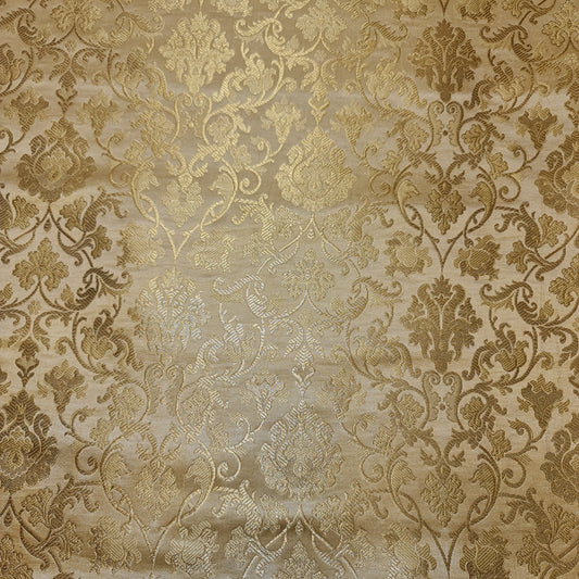 Ornamentaler Paisley Gold Metallic Druck Indischer Banarasi Brokat Stoff Meterware