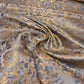 Silver Banarasi Brocade Fabric with Gold Zari Floral Design | Premium Indian Jacquard Material By Meter 44"