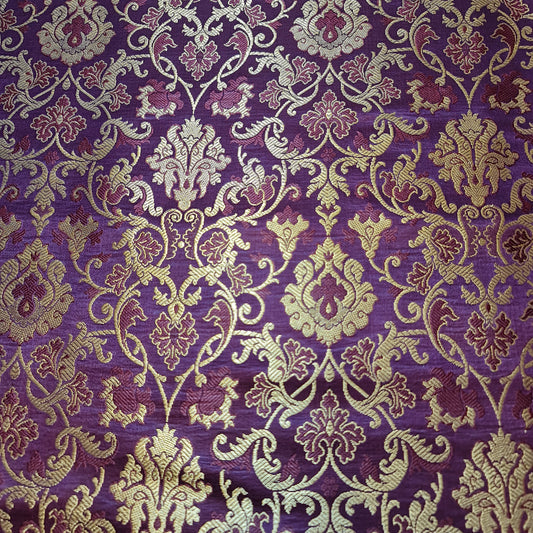 Ornamentaler Paisley Gold Metallic Druck Indischer Banarasi Brokat Stoff Meterware
