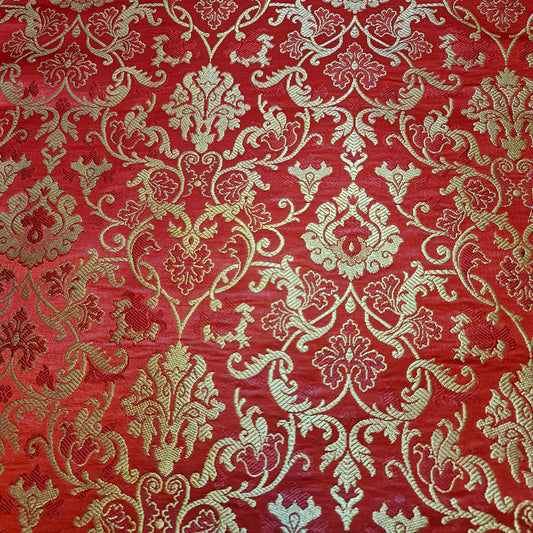 Ornamentaler Paisley Gold Metallic Druck Indischer Banarasi Brokat Stoff Meterware