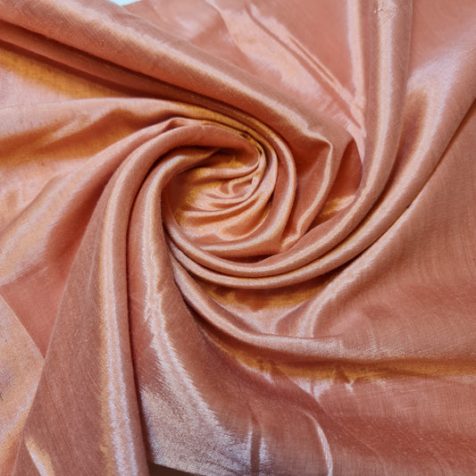 Dark Peach Plain Shantung Shantoon Lining Fabric Dress Craft Costume Material 44" By The Meter