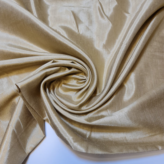 Gold Plain Shantung Shantoon Lining Fabric Dress Craft Costume Material 44" By The Meter
