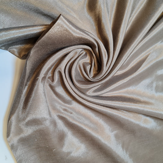 Taupe Plain Shantung Shantoon Lining Fabric Dress Craft Costume Material 44" By The Meter