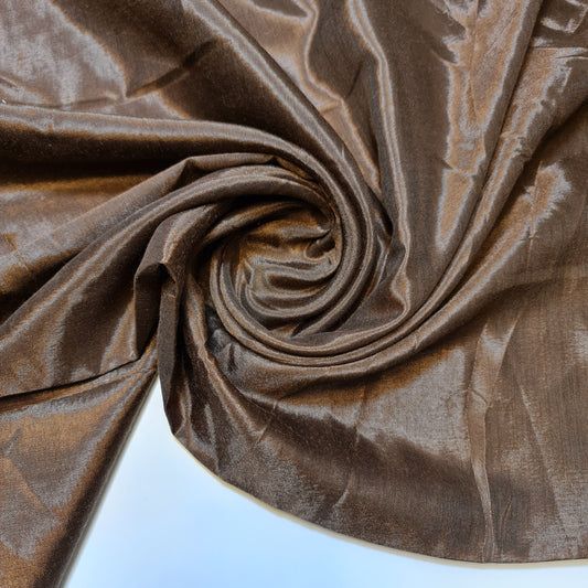 Brown Plain Shantung Shantoon Lining Fabric Dress Craft Costume Material 44" By The Meter