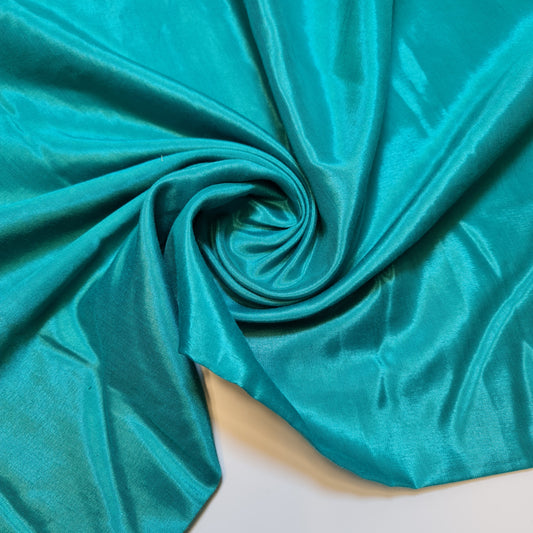 Turquoise Plain Shantung Shantoon Lining Fabric Dress Craft Costume Material 44" By The Meter
