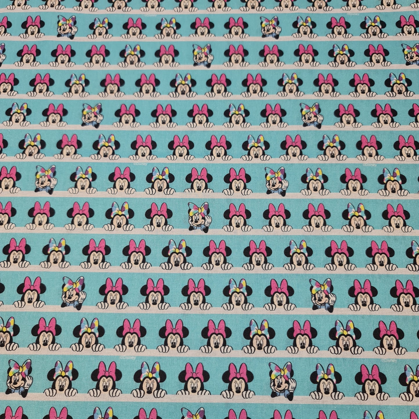 Peeking Minnie 100% Cotton Fabric Poplin Material Dress Craft Costume Quilting Fabric 58" By Meter