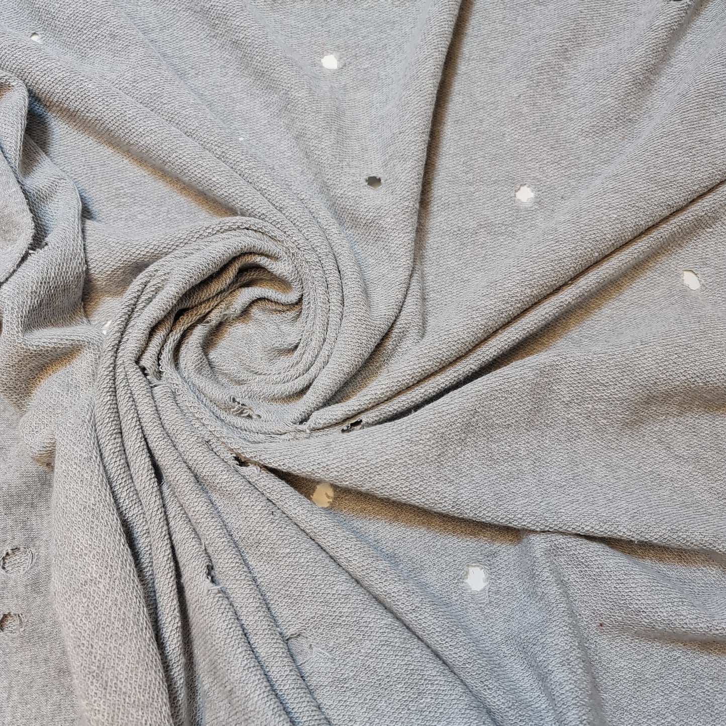 Grey Loop Back Jersey Material with Holes Dress Craft Costume Dress Material 58" By Meter