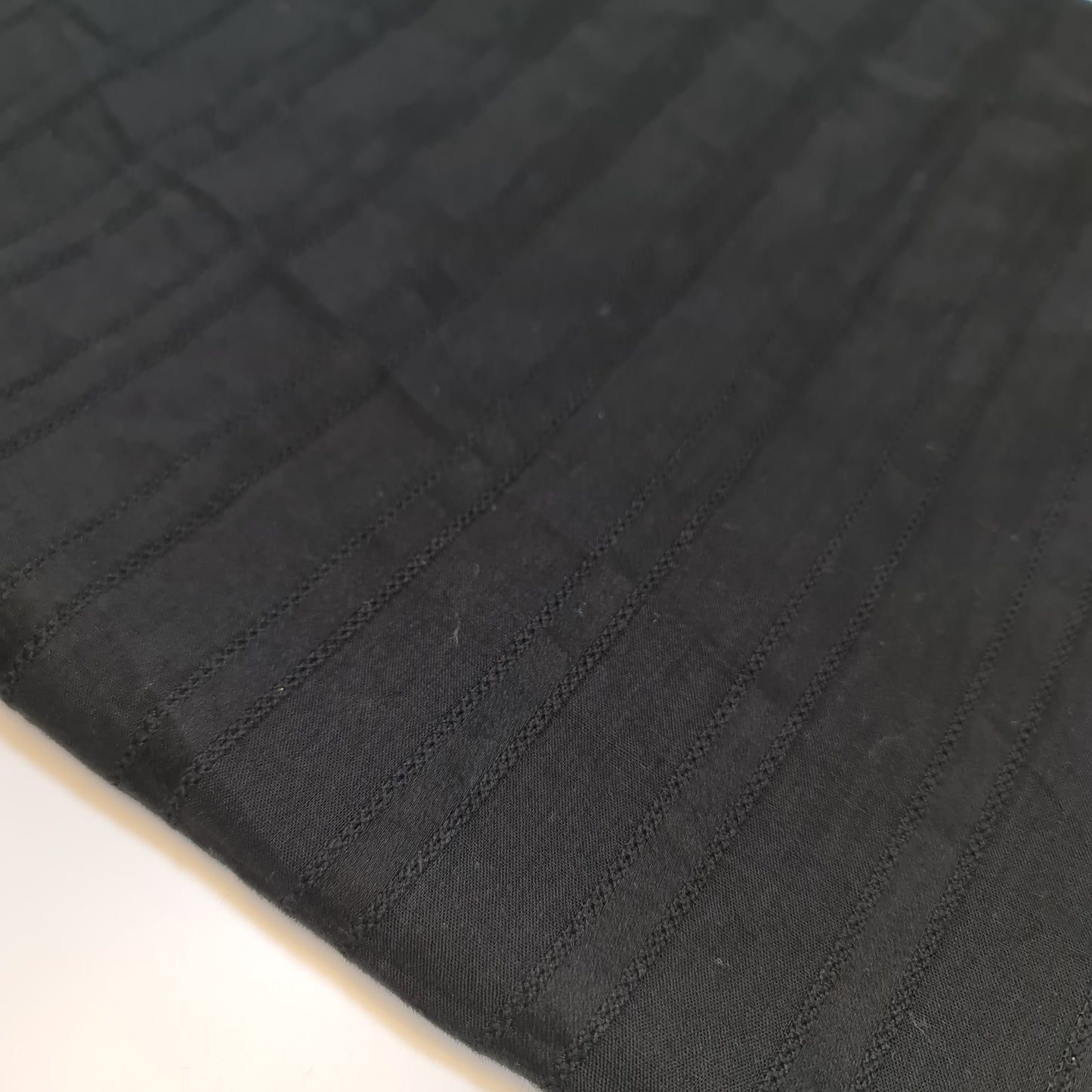 Black Cotton Stripe Suiting Material Dress Craft Costume Fabric 58" By Meter