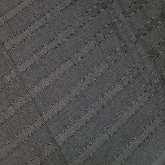 Black Cotton Stripe Suiting Material Dress Craft Costume Fabric 58" By Meter