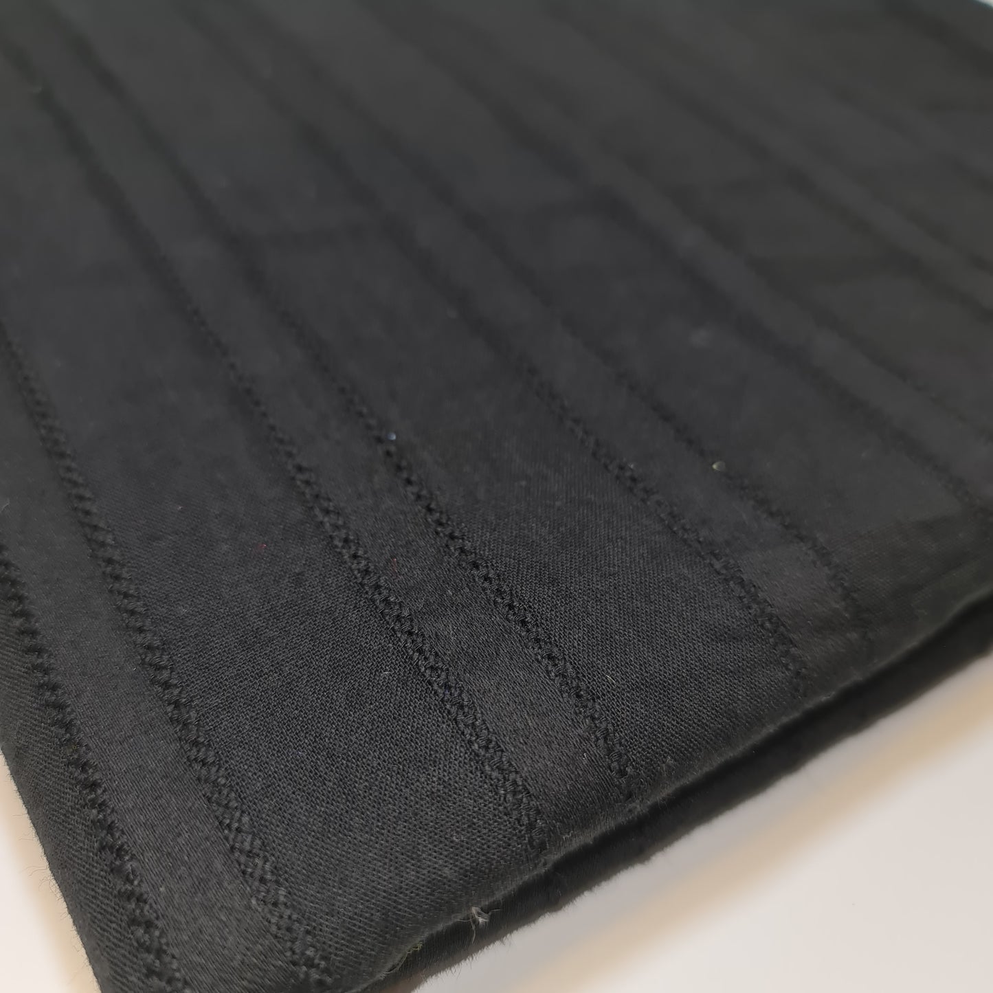 Black Cotton Stripe Suiting Material Dress Craft Costume Fabric 58" By Meter