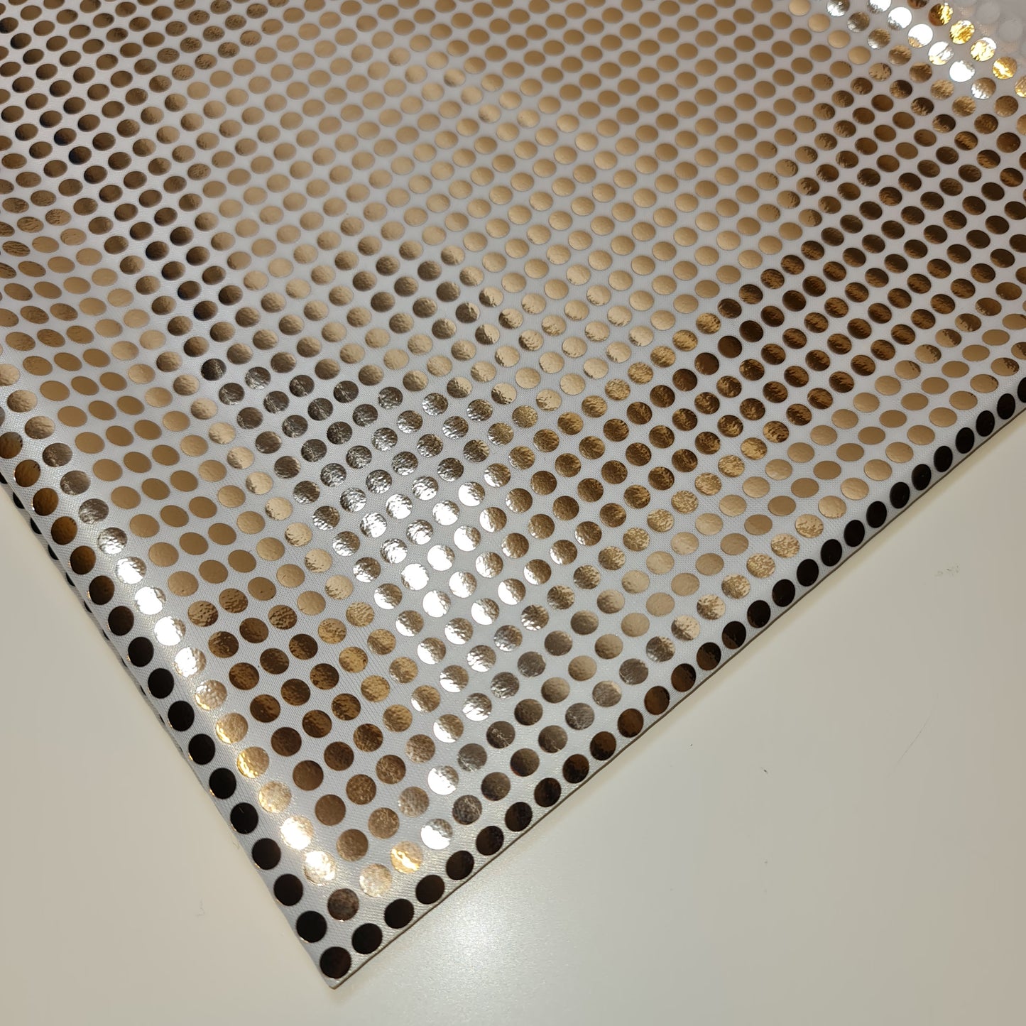 White Satin Gold Hologram Sequin Craft Dress Craft Drape Décor Fabric 44" Meter