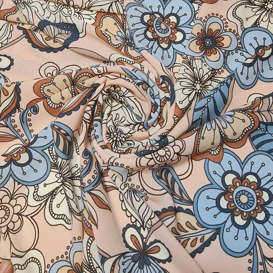 Rosa Bubble Crepe Floral Kleid Material weicher Polyester Handwerk Drape Stoff 58" Meter