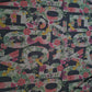 Floral Alphabets Black Chiffon Crepe Material Dress Craft Drape Fabric 58" Meter