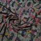 Floral Alphabets Black Chiffon Crepe Material Dress Craft Drape Fabric 58" Meter