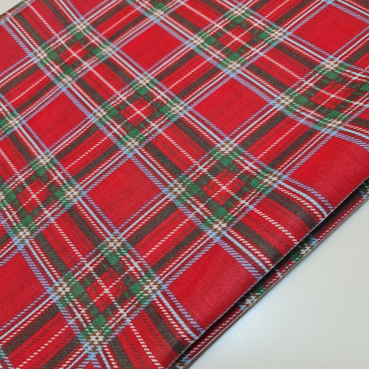 Royal Stewart Tartan Polycotton Christmas Decor Dress Craft Fabric Xmas Material 44" By The Meter