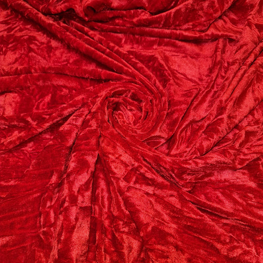 Roter Premium Pannesamt Stoff Stretch Velours 58" / 150cm breit pro Meter